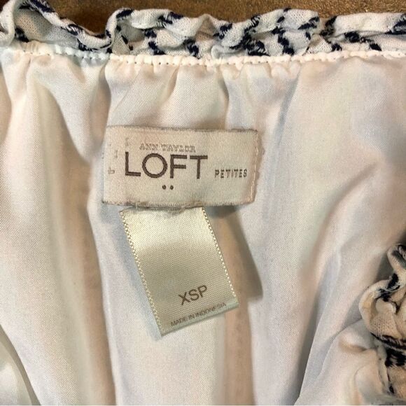 Ann Taylor Loft Nautical Blue and White Lined Dress Size XSP - Picture 9 of 11
